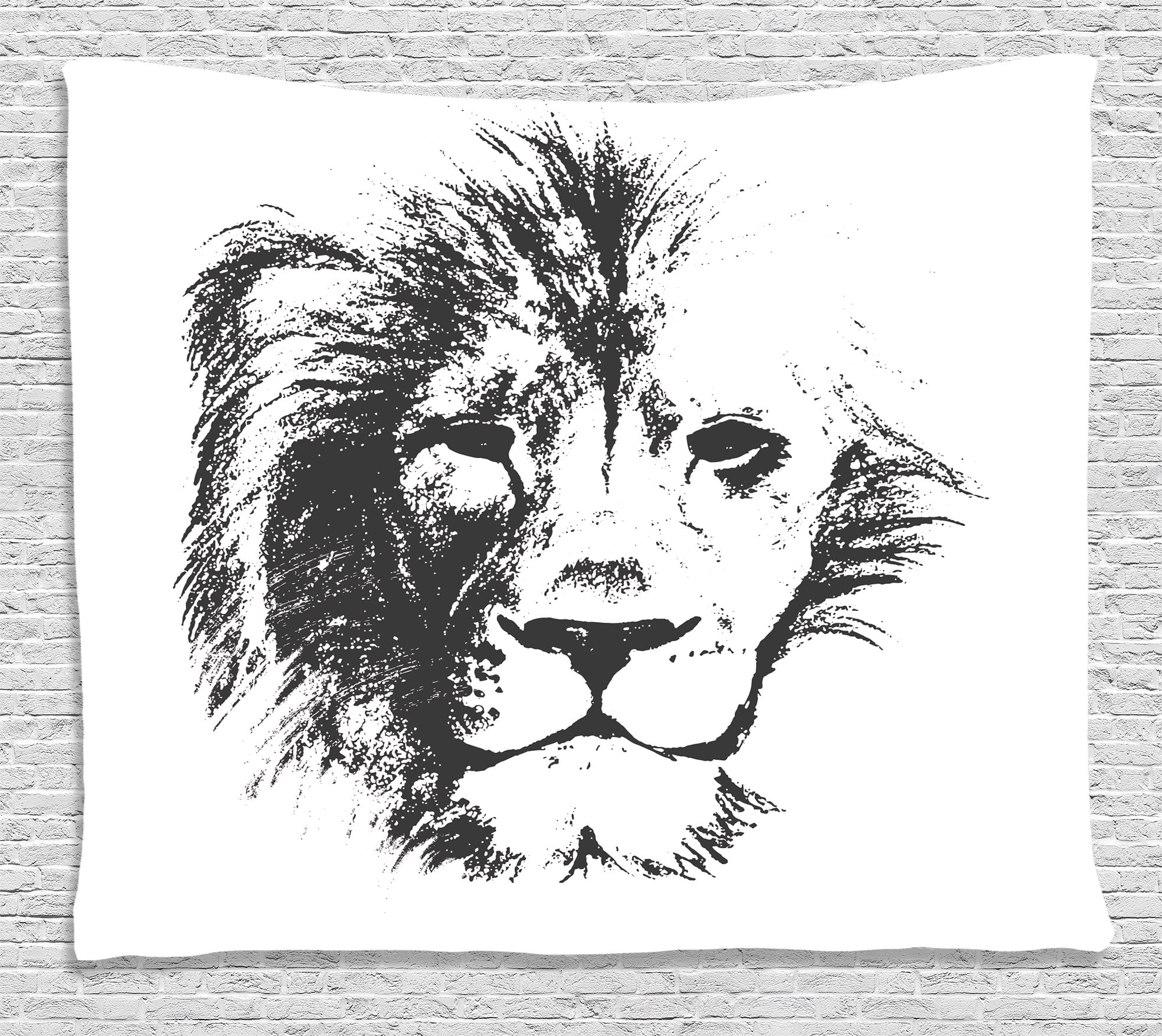 Hand Draw Lion Tapestry Wall Hanging Bedroom Living Room