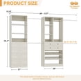thumbnail image 5 of Homieasy 49-127 inch Adjustable Closet Organizer System with 6 Drawers, Walk-in Closet System and Storage System with 5 Hanging Rods & Shelves for Closet/Bedroom, White Oak, 5 of 7