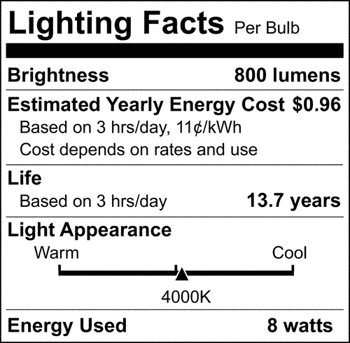 Satco S12526 LED T10 Light Bulbs 8W 120V 4000K E26 Medium Base Dimmable (6 Pack)