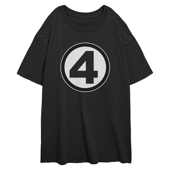 Juniors Marvel: Fantastic Four Number Logo T Shirt
