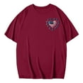 thumbnail image 3 of UVEASISHA Oversized Cotton T-shirts for Women 4th of July Patriotic Shirts Stars and Stripes Graphic Tee Independence Day Casual Street Tops Wine L, 3 of 6