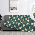 thumbnail image 2 of Yiaed Cute Shiba Print Blanket Throw Blanket Soft Cozy Flannel Blanket for Home Bed Sofa Couch Chair-50"x40", 2 of 6
