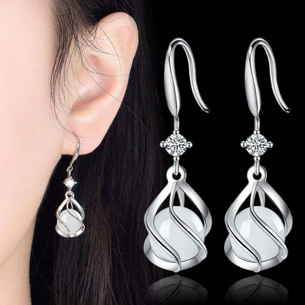 HomeKingdee Women's Geometric Double Diamond Earrings - Fashionable Square Dangle Earrings, Hypoallergenic Alloy, for Daily Wear and Gift Occasions