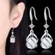 thumbnail image 1 of HomeKingdee Women's Geometric Double Diamond Earrings - Fashionable Square Dangle Earrings, Hypoallergenic Alloy, for Daily Wear and Gift Occasions, 1 of 5