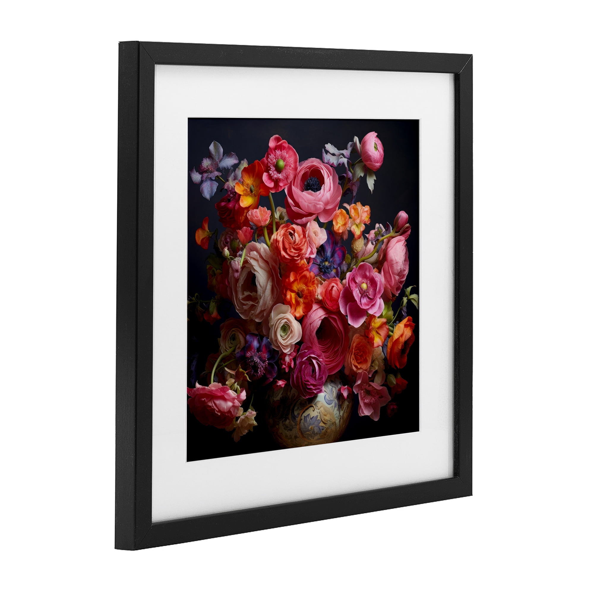 Stupell Industries Harmonious Composition of Florals Black Framed Print Under Glass, design by Lazar Studio
