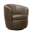 thumbnail image 5 of Pemberly Row Vintage Brown All Italian Leather Swivel Club Chair, 5 of 9
