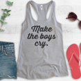 thumbnail image 2 of Make The Boys Cry Tank Top, Ladies Racerback Tank Top, Girlfriend Tank, Feminist Tank, Feminism Tank, Heather Gray, X-Large, 2 of 3