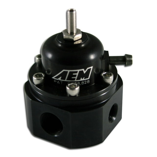 AEM Electronics Régulateur de Pression de Carburant 25-302BK 20-150 PSI; -6 AN Entrée/sortie de Stock; Essence; Anodisé; Aluminium; avec Régulateur/raccords