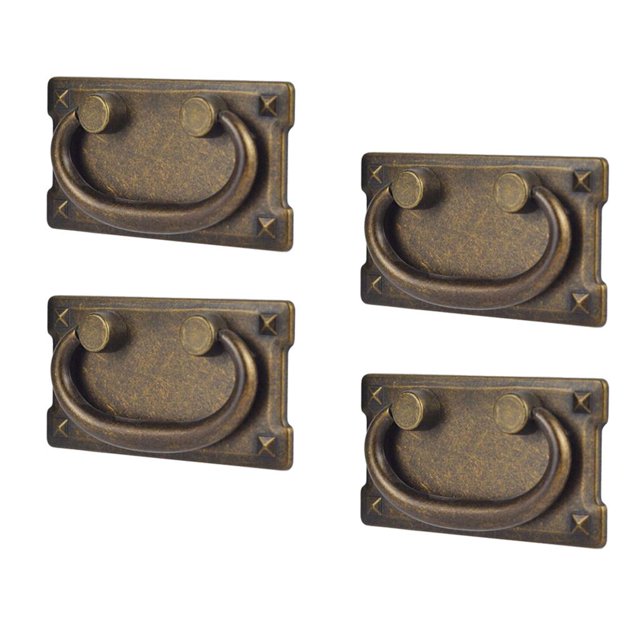 Tirador de anillo de gabinete perfecl 4 Unids bronce aleación de zinc 95x52 mm
