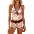 thumbnail image 3 of Tankini Tops for Women 2 Pieces Halter Polka Dot Cute Tankini with Shorts Y2K Coquette Vintage Vacation Swimsuit, 3 of 7