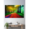 thumbnail image 2 of Red Road In A Green Forest Poster Wall Art, Modern Wall Decor, 16x24 UNFRAMED, 2 of 3