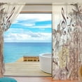 thumbnail image 4 of GZHJMY Vintage Flower Birds Music Symbols Sheer Curtains Window Voile Panels Drapes Tulle Curtains, Semi Sheer Curtains 78 Inches Long for Living Room Bedroom, Set of 2 Home Decor, 4 of 4