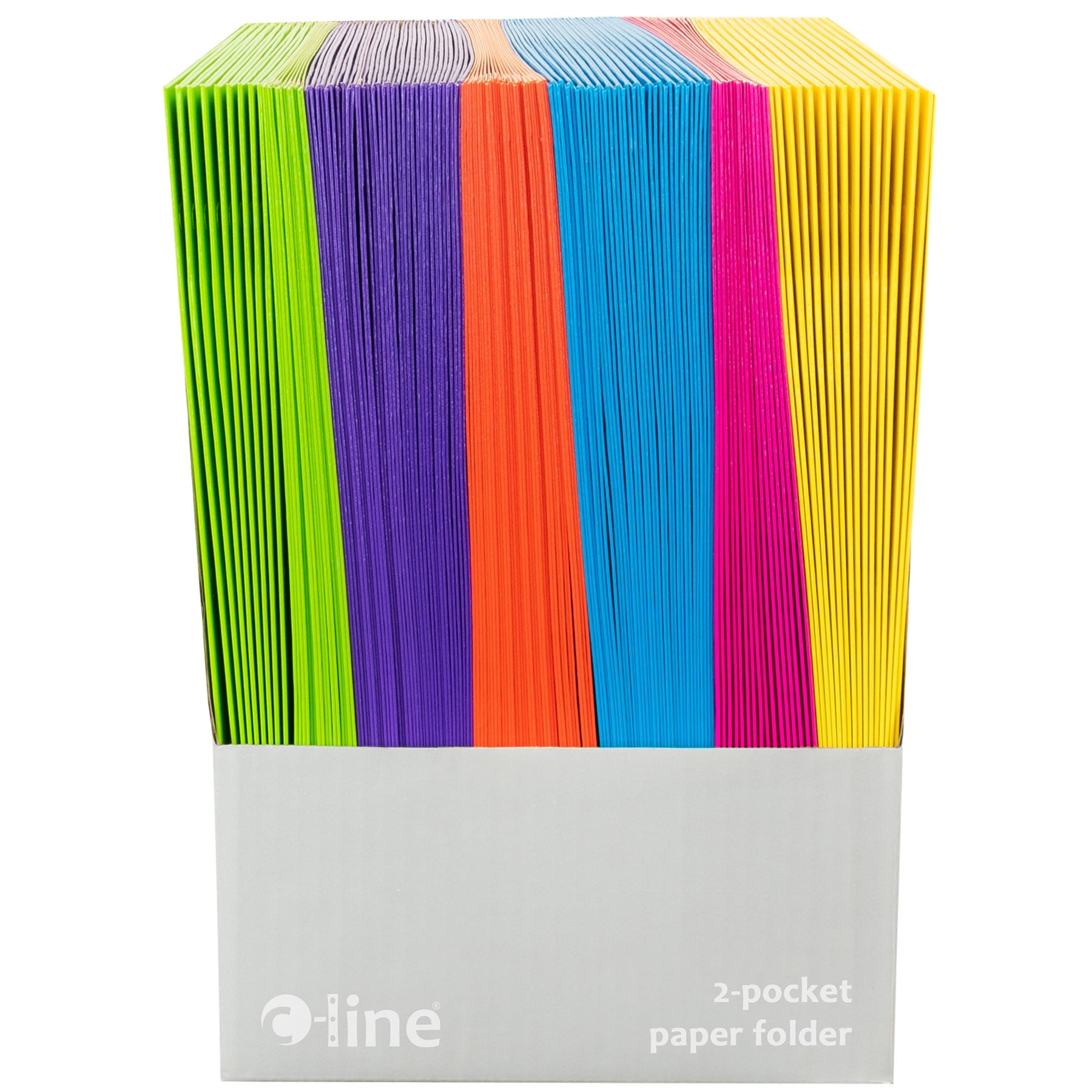 C-Line 2-Pocket Laminated Paper Portfolio with 3-Hole Punch, Assorted, Pack of 100