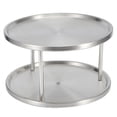 thumbnail image 4 of Organizador de cocina giratorio para ahorrar espacio, estante para especias de acero inoxidable de dos niveles, 4 of 8