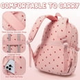 thumbnail image 4 of 3PCS Cute Corduroy Backpack Set with Lunch Box & Pencil Pouch for Travel Daypacks, Blue Floral, 4 of 7