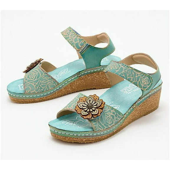 L'Artiste by Spring Step Leather Wedge Sandals - Cuteness