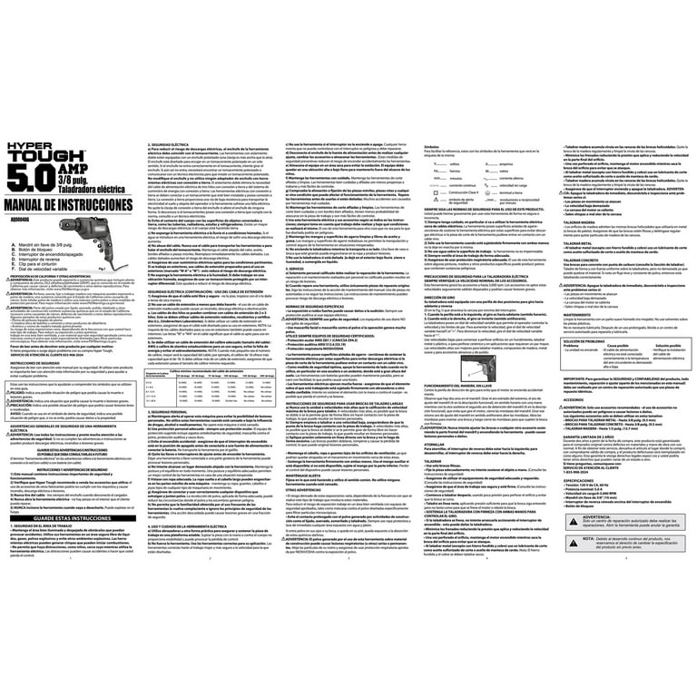 Hyper tough drill manual sales
