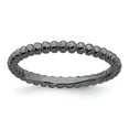 thumbnail image 1 of Sterling Silver Stackable Expressions Black-plated Beaded Ring - Size 7, 1 of 3