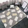 thumbnail image 3 of Area Rugs For Living Room Decor - Envelope Pattern Anti Slip Throw Washable Rugs 3x5 For Bedroom, Soft Indoor Carpet For Bedroom Living Room 60x39In, 3 of 5