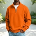 thumbnail image 2 of Annhoo Men Quarter Zip Sweatshirt Stand Collar Long Sleeve Comfy Loose Pullover Casual Vacation Going Out Tops, 2 of 9