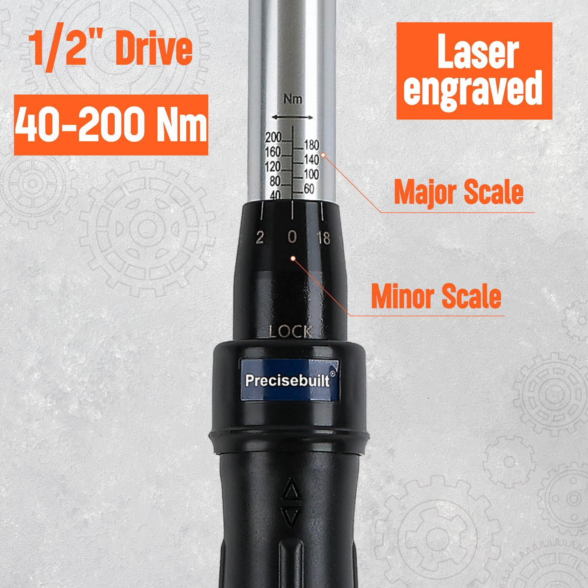 Precisebuilt 1/2" Drive 200 Nm Click Tech Torque Wrench