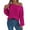 Hot Pink, variant on Cute Sweater Women Solid Off Shoulder Knitted Long Sleeve Going Out Loose Fit Jumper Top