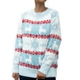 thumbnail image 1 of HOWPAY Chandails de Noël pour Femmes Blouse Imprimée de Noël Décontractée à Manches Longues Col Rond Chandail de Fête Chandail Hauts Coupe Ample Léger Confortable Tenues d'Automne Bleu G, 1 of 8