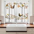 thumbnail image 2 of Ambesonne Nature Kitchen Curtains, Bird Berry Flower Leaf Art, 55"x45", Pale Camel Pastel Brown, 2 of 3