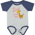 thumbnail image 3 of Inktastic My Cousin Loves Me Cute Giraffe Boys or Girls Baby Bodysuit, 3 of 5