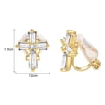 thumbnail image 5 of Yoursfs Gold Cross Clip on Earrings for Women Crystal Cross Earrings Hypoallergenic Christian Earring 18k Gold Plated Jewelry, 5 of 5