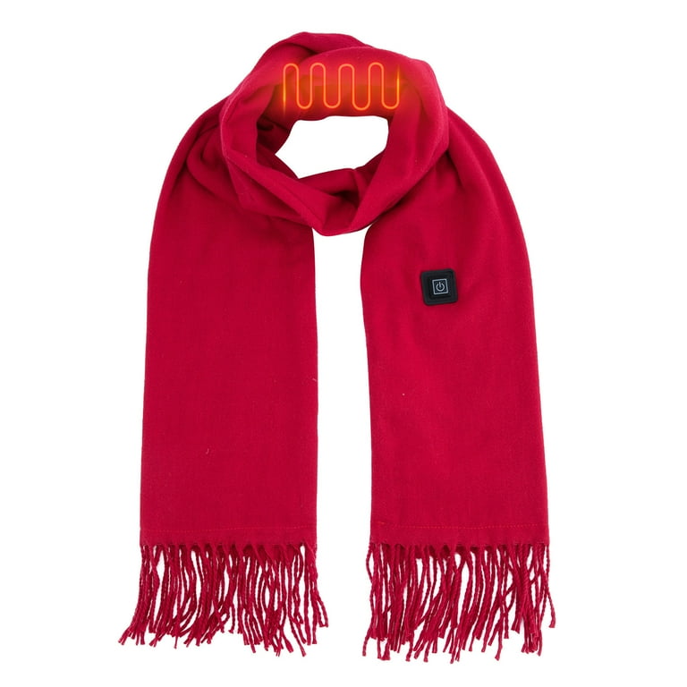 ZQGJB Tassels Heated Scarf for Women and Men, 3 Levels