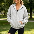 thumbnail image 5 of Royisotas Drawstring Zip Up Hoodies for Women Fall Sweatshirts Jackets Casual Comfy Tops Outfits Clothes with Pocket, 5 of 10