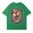 thumbnail image 4 of Hazbin Hotel Mujeres de moda Casual Impreso de manga corta Cuello redondo Pullover Tops Verde/L, 4 of 4