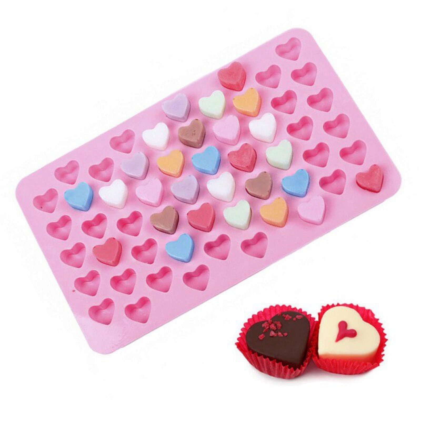55 Holes 3d Ice Cube Tray Mini Heart Silicone Mold Chocolate - Temu