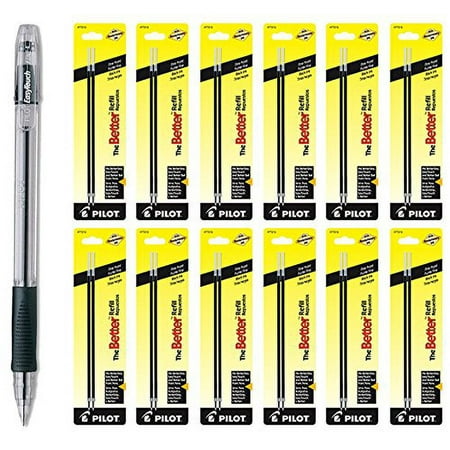 Pilot EasyTouch Ball Point Stick Pens, Fine Point, Black Ink 1 Pen & 24 Refills