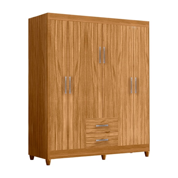 Ropero Vasco 9530 Color Natural Madera 6 Puertas 2 Cajones
