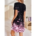 thumbnail image 3 of Avidlove Nightgowns for Women Pleated Sleep Shirts Lace Trim Neck Sleep Dress Short Sleeve Night Shirts, 3 of 7