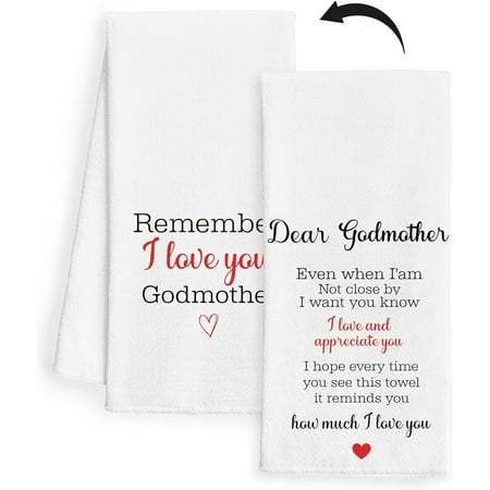 

ARCOCO-Godmother Gifts Kitchen Towels Long Distance Gifts for Godmother Godmother Gifts from Godchild Dish Towels Tea Towels Gifts for Godmother Hand Towels Best Godmother Ever Gifts 16x24 Inch