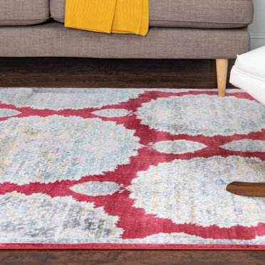 Unique Loom Paragon Collection Area Rug - Grayson (10' x 14' Rectangle Red/Ivory)