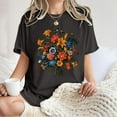 thumbnail image 4 of PNTUTB Women's Floral Pattern Short Sleeve Round Neck Drop Shoulder Sleeve T Shirt Comfortable Top, 4 of 6