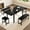 Black, variant on QinaQin Modern Extendable Dining Table, 63-Inch Kitchen Dining Set, Includes Bench and Bar Stools, Seats 8, Easy To Assemble
