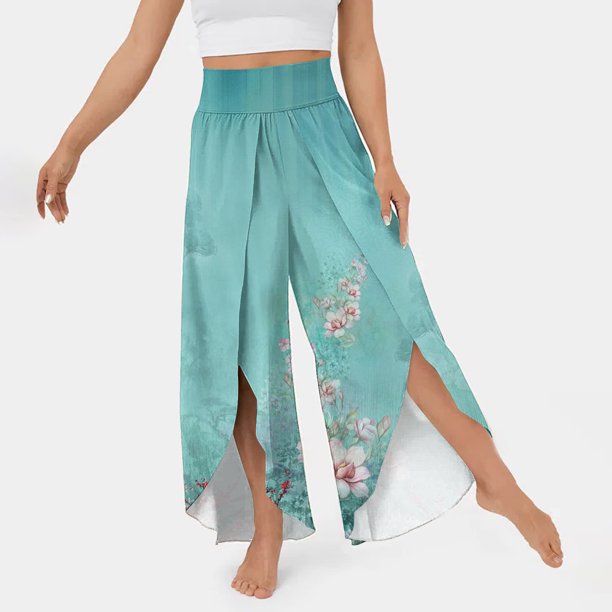 Ichuanyi Liquidación Mujeres Impresión de moda Color irregular La retracción de la cintura de ventilación con cintura alta aparece pantalones delgados ICHUANYI WER2023082208315