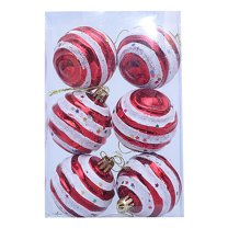 Christmas Pendant Ornaments Shatterproof Decorative Hanging Ornaments for Festive Indoor and Outdoor Christmas Tree Decorations 6PCS