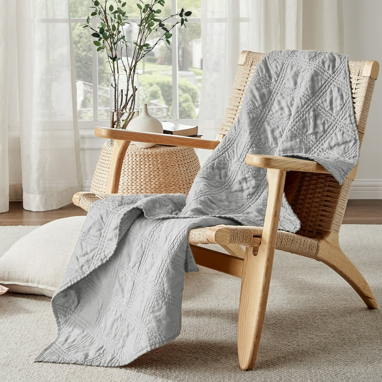 Light grey quilted throw hot sale