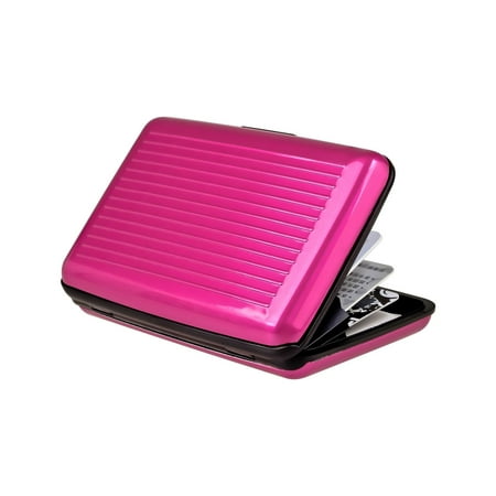Zodaca Pink Business Aluminum ID Credit Card Wallet Case Holder Metal Box
