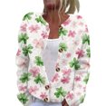 thumbnail image 2 of Saint Patrick's Day Cardigans for Women Long Sleeve Button Down Shamrock Lucky Irsh Pattern Cardigan Tops Saint Patrick's Day Gifts, 2 of 5