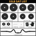 thumbnail image 4 of ARVAKOR 55LB Olympic Barbell Weight Set with 48 Inch Curl Bar for Home Gym, Black, 4 of 10