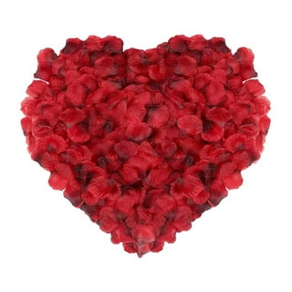 500PCS Lifelike Artificial Silk Red Rose Petals Decorations for