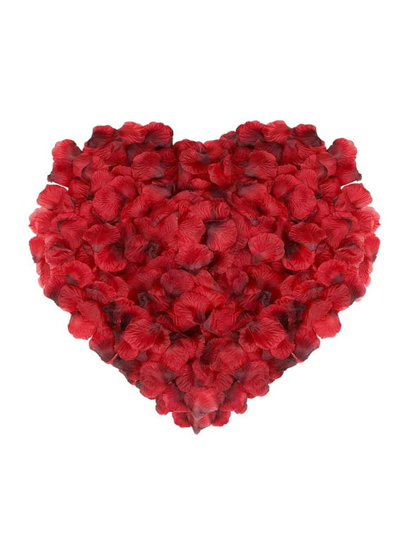 Naler 2000 Pcs Artificial Silk Rose Petals Flowers for Valentine's Day Wedding Party Decor, Dark Red