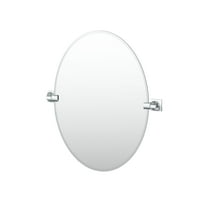 Gatco Waterline 26.5" Frameless Oval Mirror, Chrome
